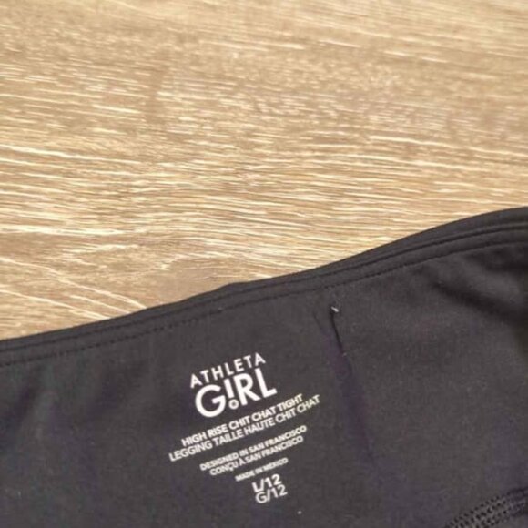 Athleta girl size 12 high rise chit chat tight black - Picture 2 of 5
